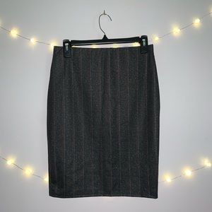 thigh-length stripped skirt
